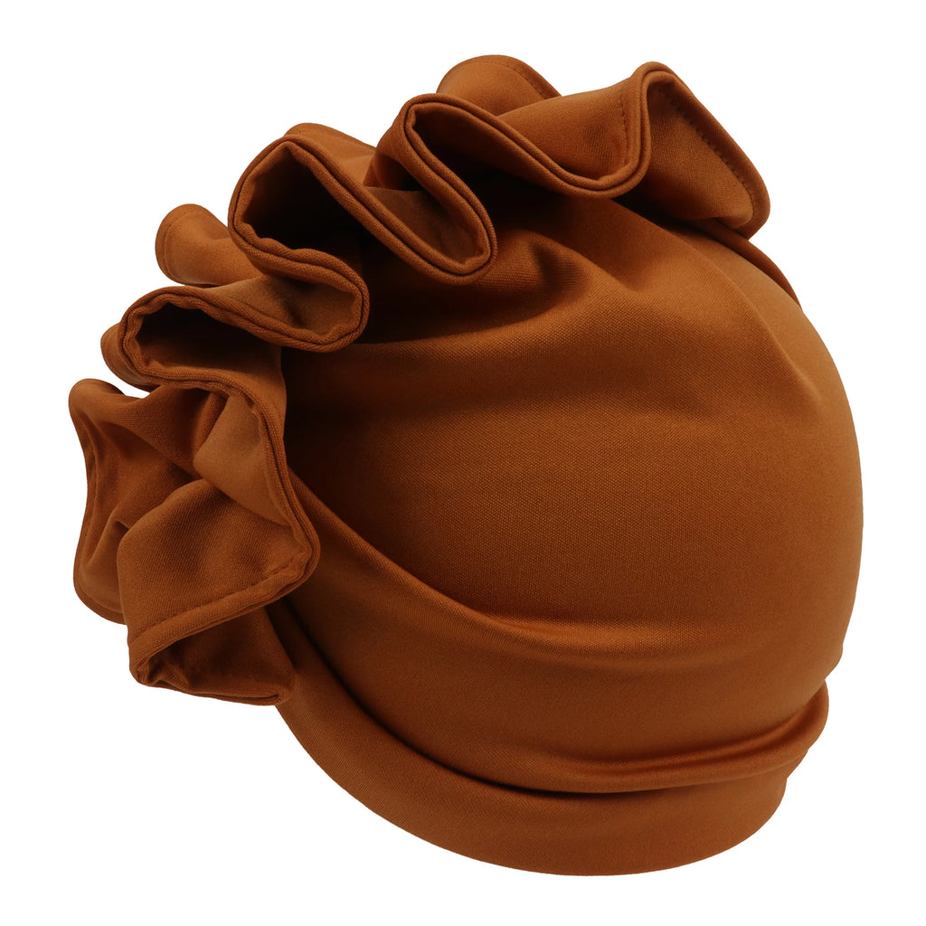 Ruffled Turban Cap for Women
