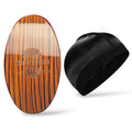 Gracemen 360 Wave Hair Brush for Men with Silky Wave Cap - Also Ideal for Beard Grooming, Curved Medium Stiffness Boar Bristles