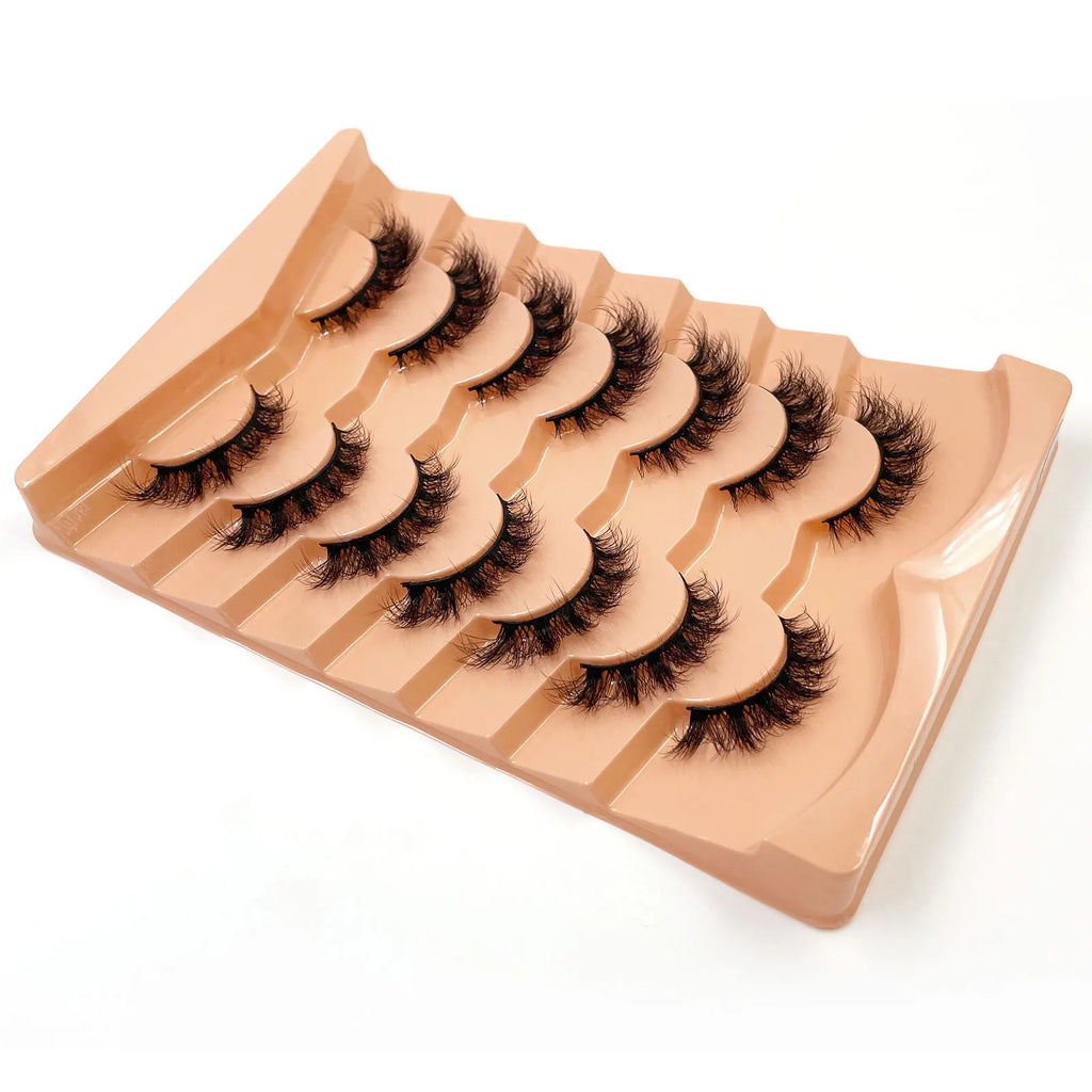 New 7 pairs of thick, 3D simulation mink fur fake eyelashesshort, dramatic fake eyelashes  wholesale full line fake eyelash make