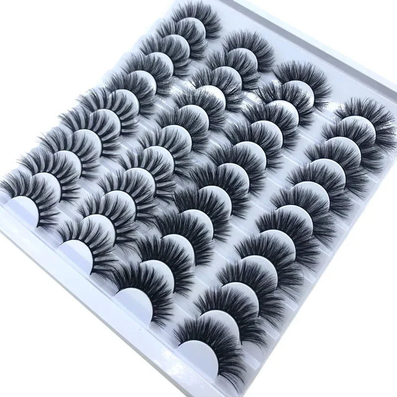 20 pairs 3D Mink Lashes Natural False Eyelashes Dramatic Volume Fake Lashes Makeup Eyelash Extension Silk Eyelashes