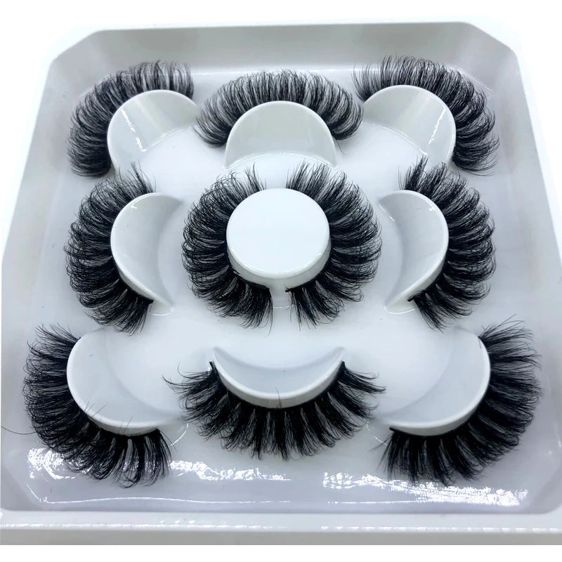New 5 pairs 8-25mm natural 3D false eyelashes fake lashes makeup kit Mink Lashes extension mink eyelashes maquiagem