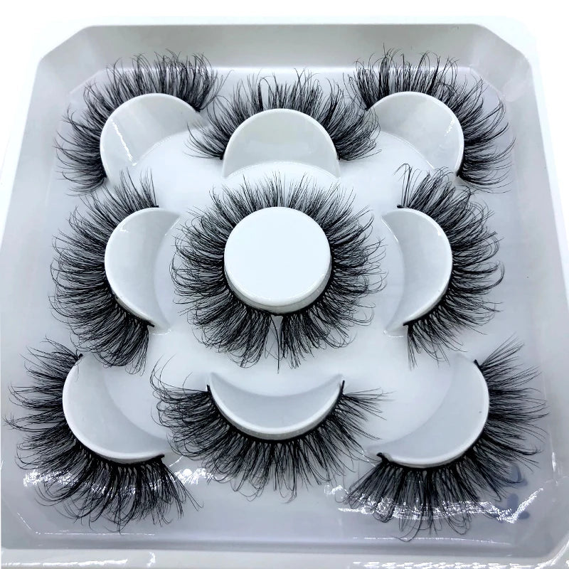 New 5 pairs 8-25mm natural 3D false eyelashes fake lashes makeup kit Mink Lashes extension mink eyelashes maquiagem