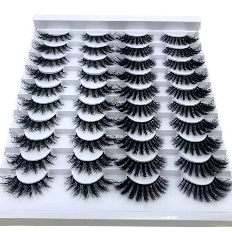 20 pairs 3D Mink Lashes Natural False Eyelashes Dramatic Volume Fake Lashes Makeup Eyelash Extension Silk Eyelashes