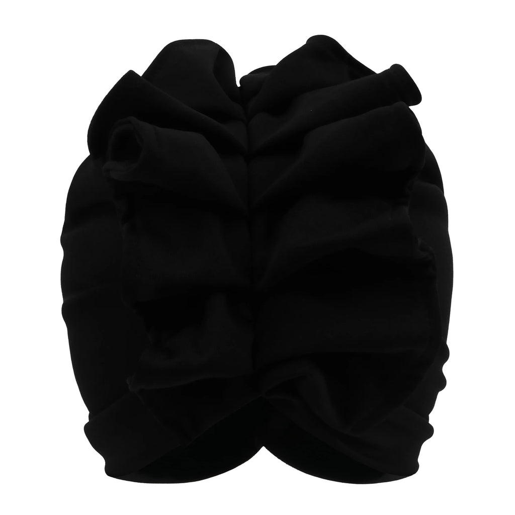 Ruffled Turban Cap for Women