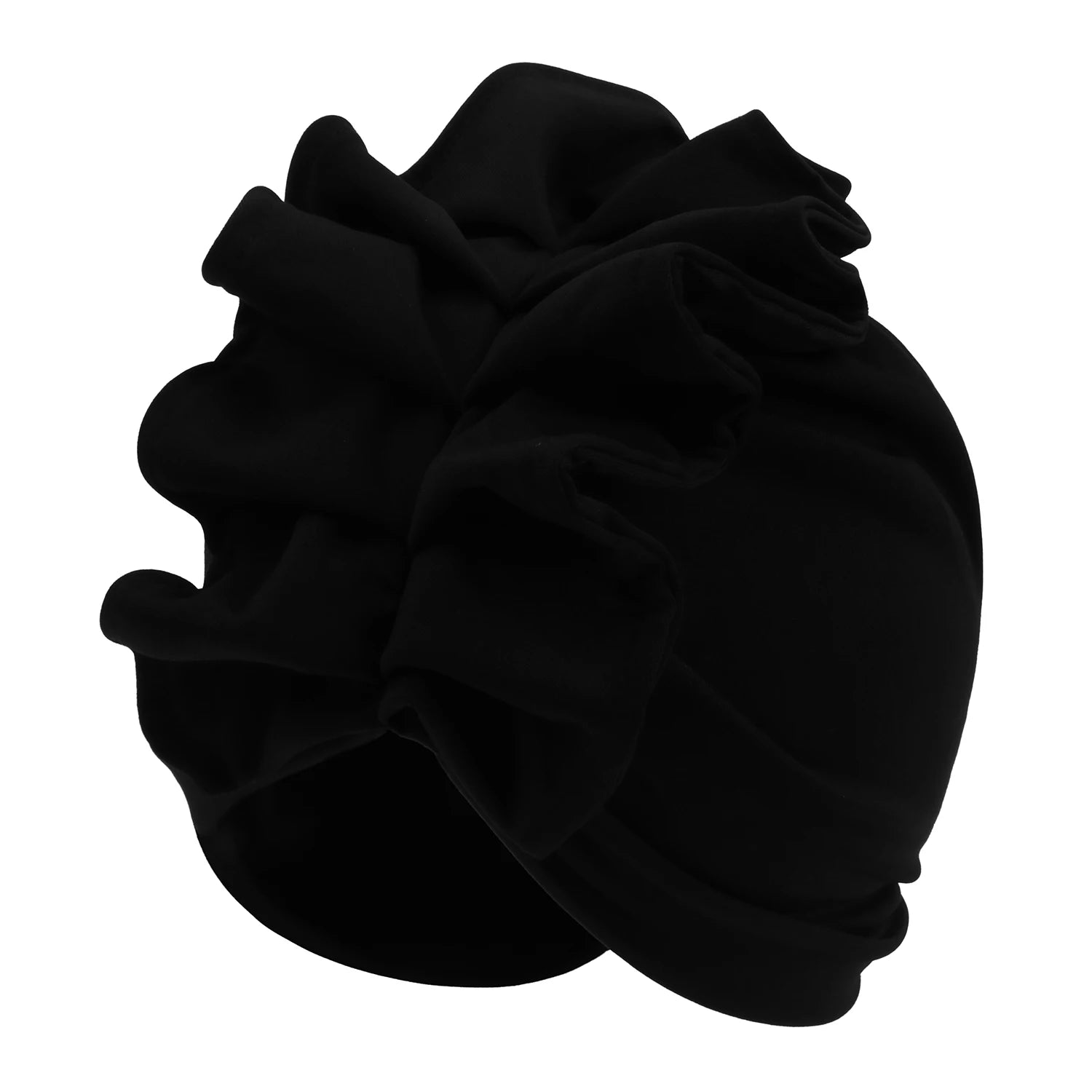 Ruffled Turban Cap for Women