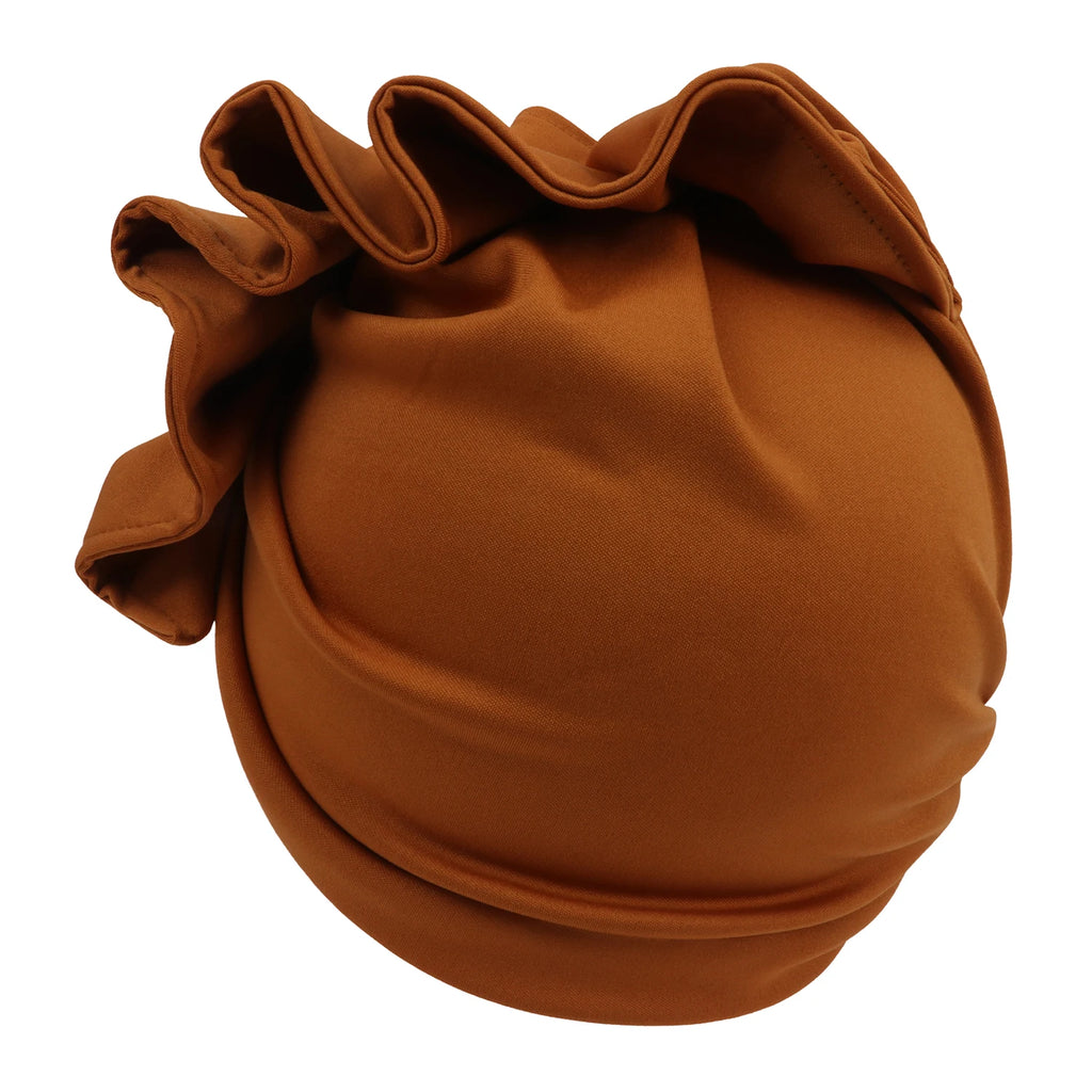 Ruffled Turban Cap for Women