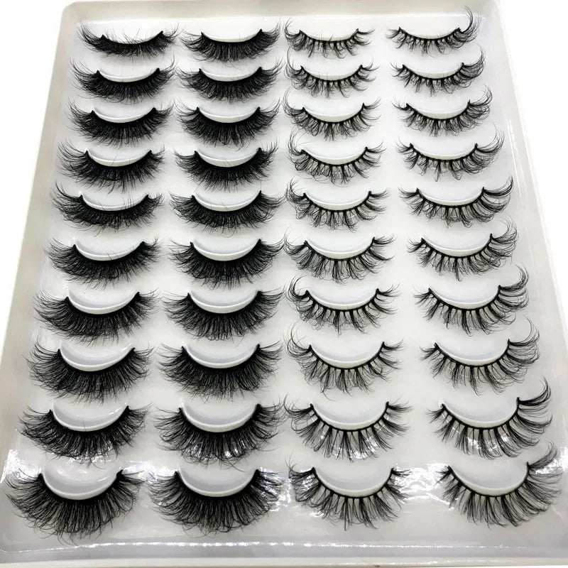 20 pairs 3D Mink Lashes Natural False Eyelashes Dramatic Volume Fake Lashes Makeup Eyelash Extension Silk Eyelashes