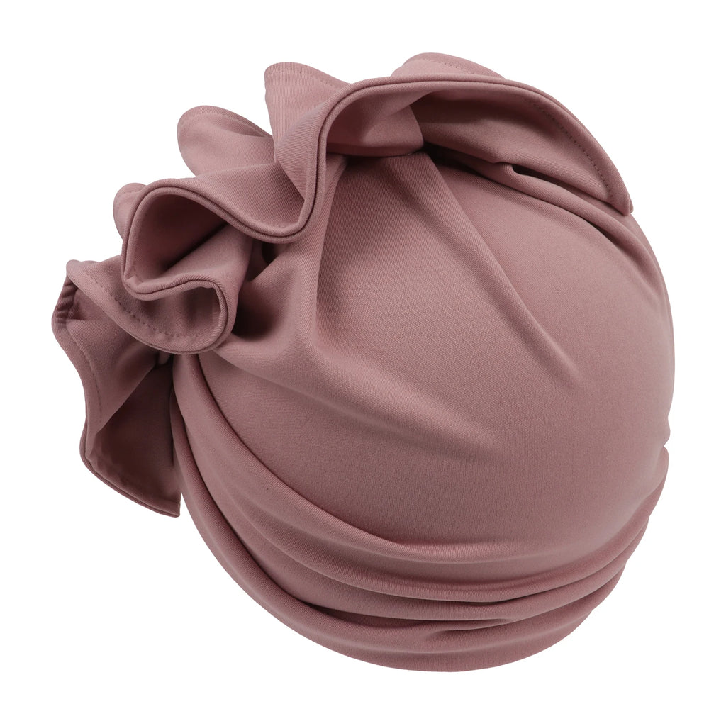 Ruffled Turban Cap for Women