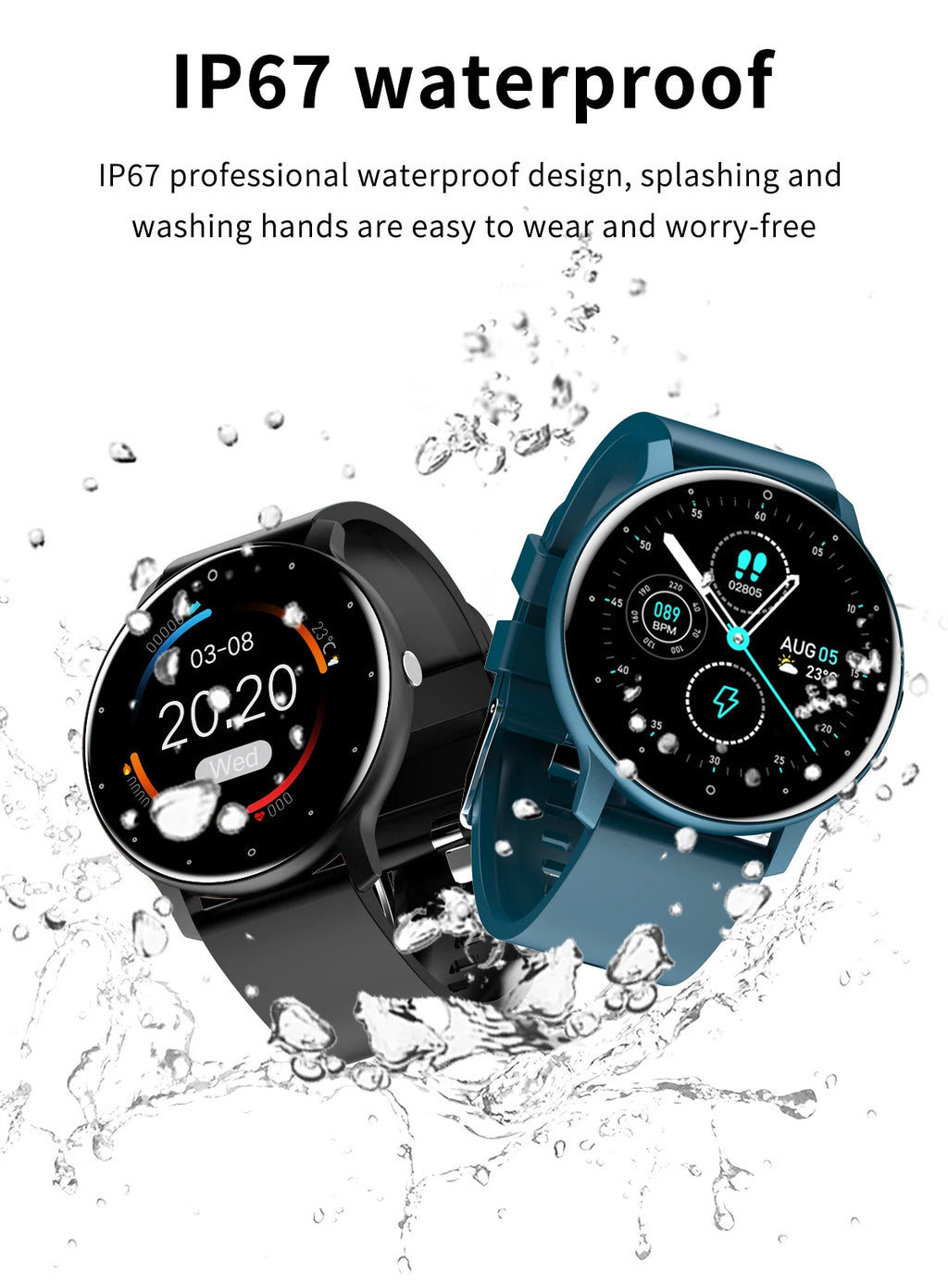 LIGE Fashion Smart Watch Men Sports Fitness Health Monitor New Watches IP67 Waterproof Bluetooth Call For Android ios Smartwatch