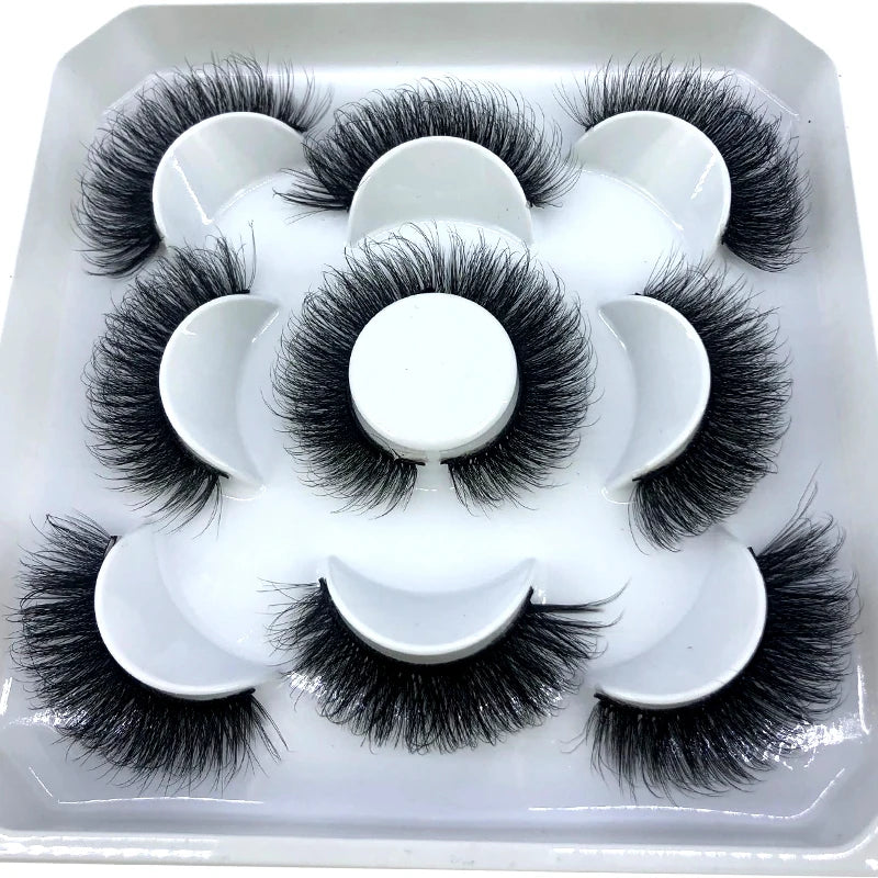 New 5 pairs 8-25mm natural 3D false eyelashes fake lashes makeup kit Mink Lashes extension mink eyelashes maquiagem