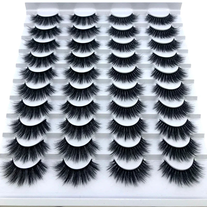 20 pairs 3D Mink Lashes Natural False Eyelashes Dramatic Volume Fake Lashes Makeup Eyelash Extension Silk Eyelashes