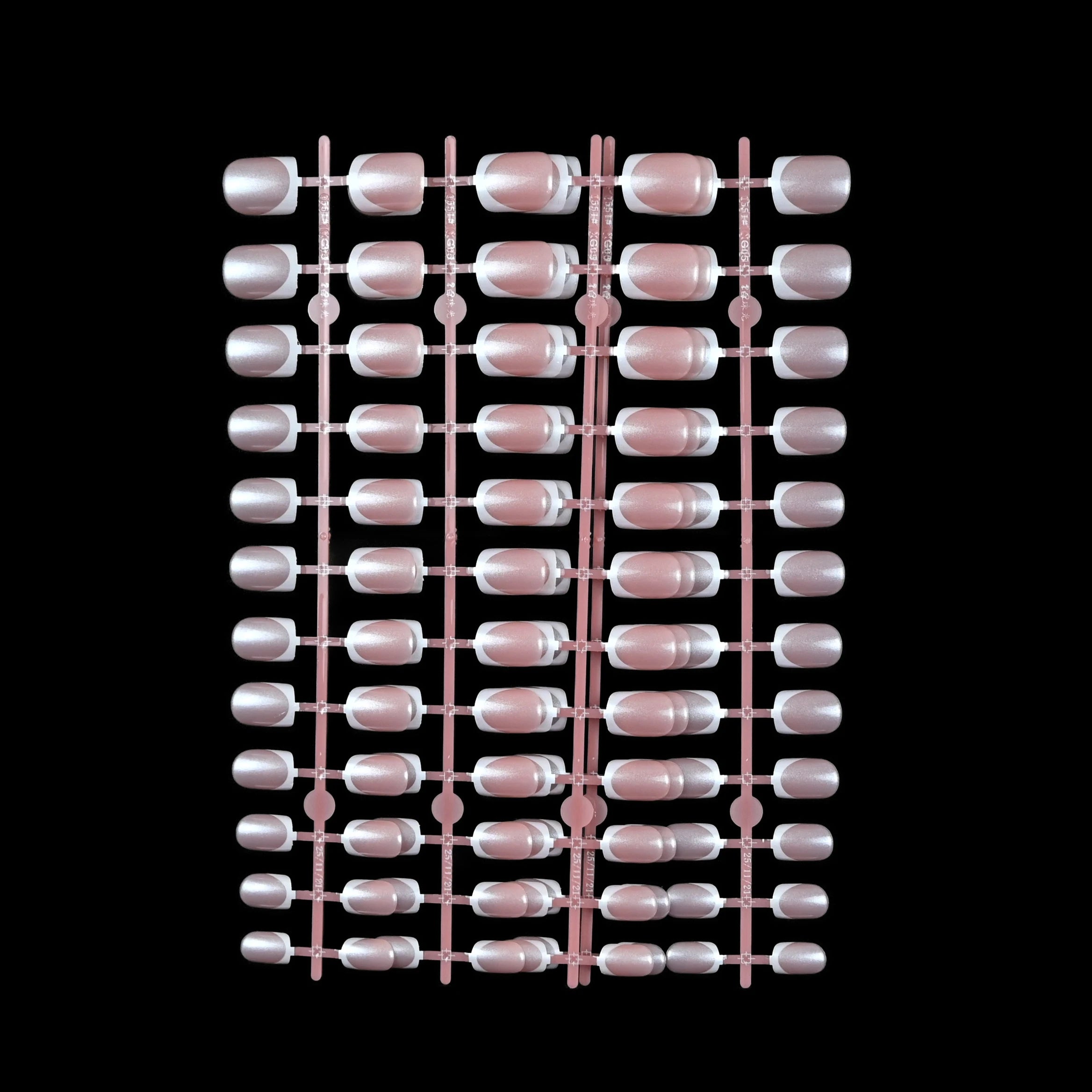 120Pcs Medium-Long Pink French Square Press On Nails. Upgrade your manicure with this brightening, removable nail set. Perfect g